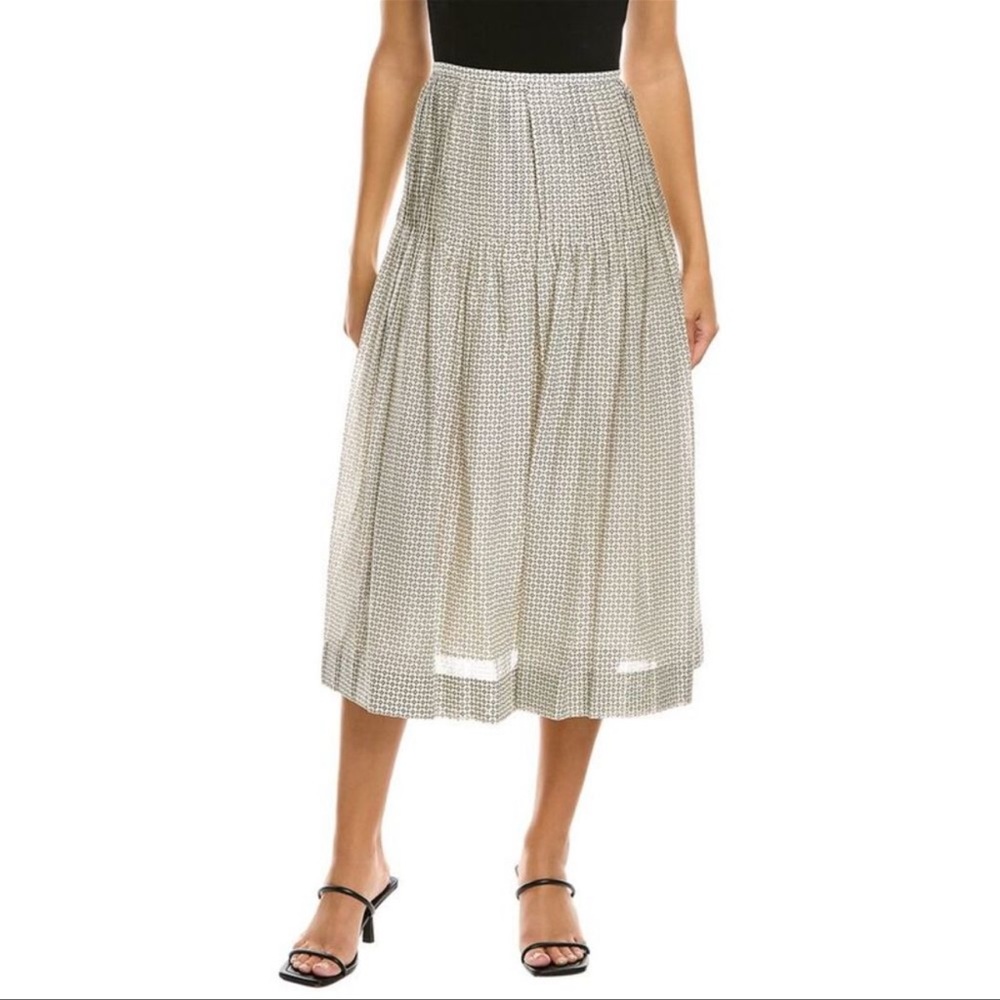 Rebecca Taylor Floral Print Cotton Voile Skirt